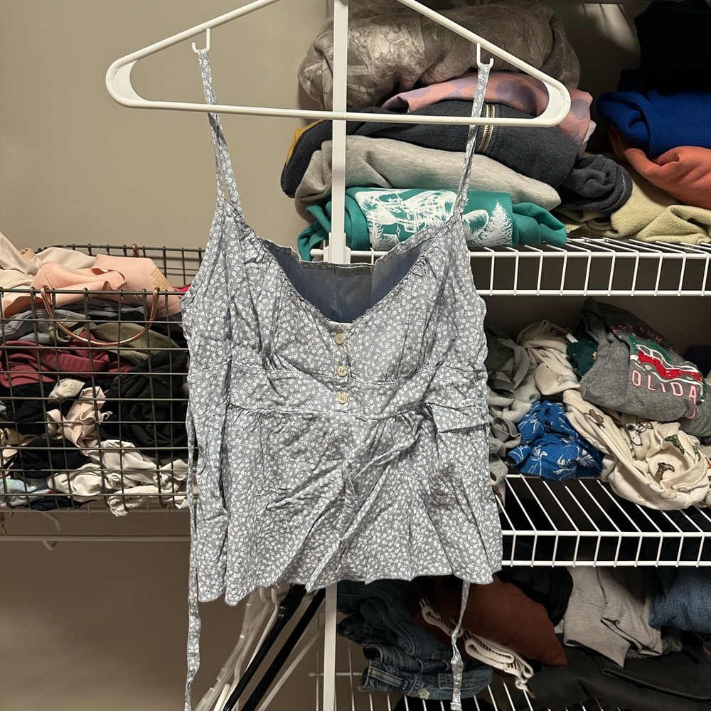 Brandy Melville Light Blue Floral Camisole